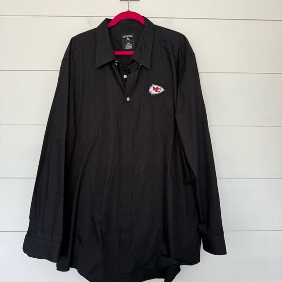 Antigua Men’s 3XLT Kansas City Chief Black Button Down Shirt Top - Picture 1 of 5
